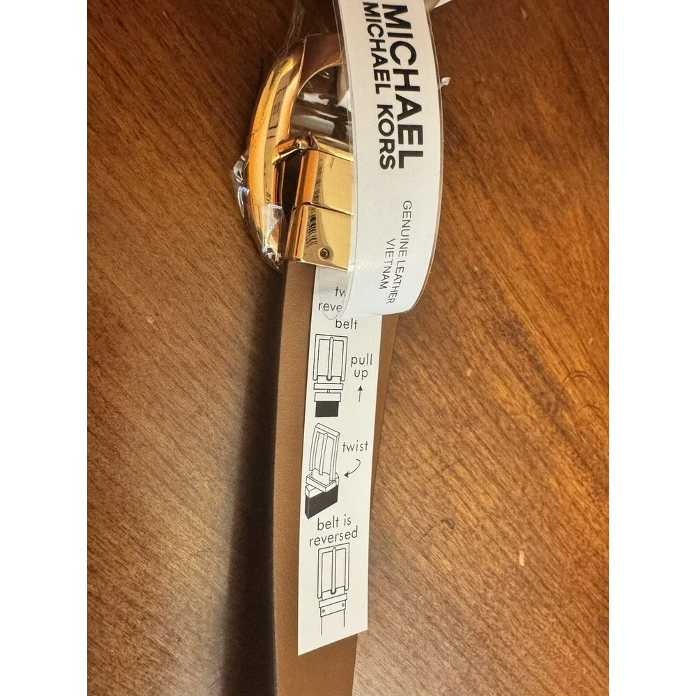Michael Kors Reversible Women's MK Logo Waist Belt Size 1X